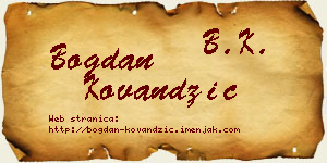 Bogdan Kovandžić vizit kartica
